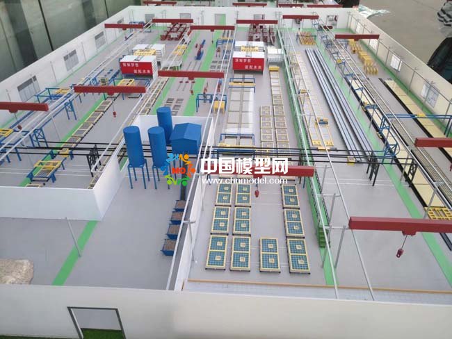 混凝土預制件沙盤模型，預制件生產線沙盤模型， 裝配式建筑沙盤模型