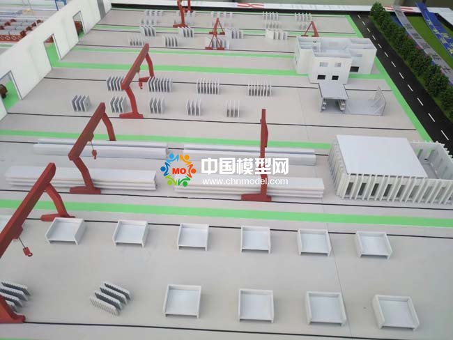 混凝土預制件沙盤模型，預制件生產線沙盤模型， 裝配式建筑沙盤模型
