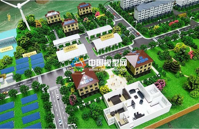 光伏電站應用場景沙盤模型，太陽能光伏屋頂發(fā)電沙盤模型